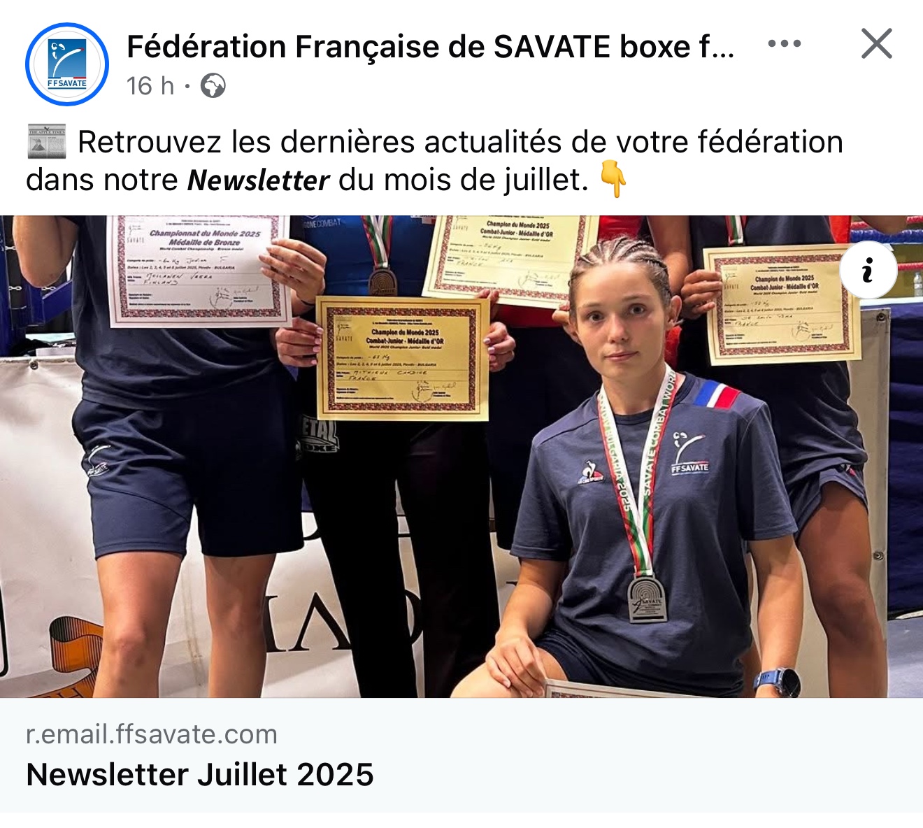 Publication de la Fédération Française de Savate consacrée au championnat du monde
