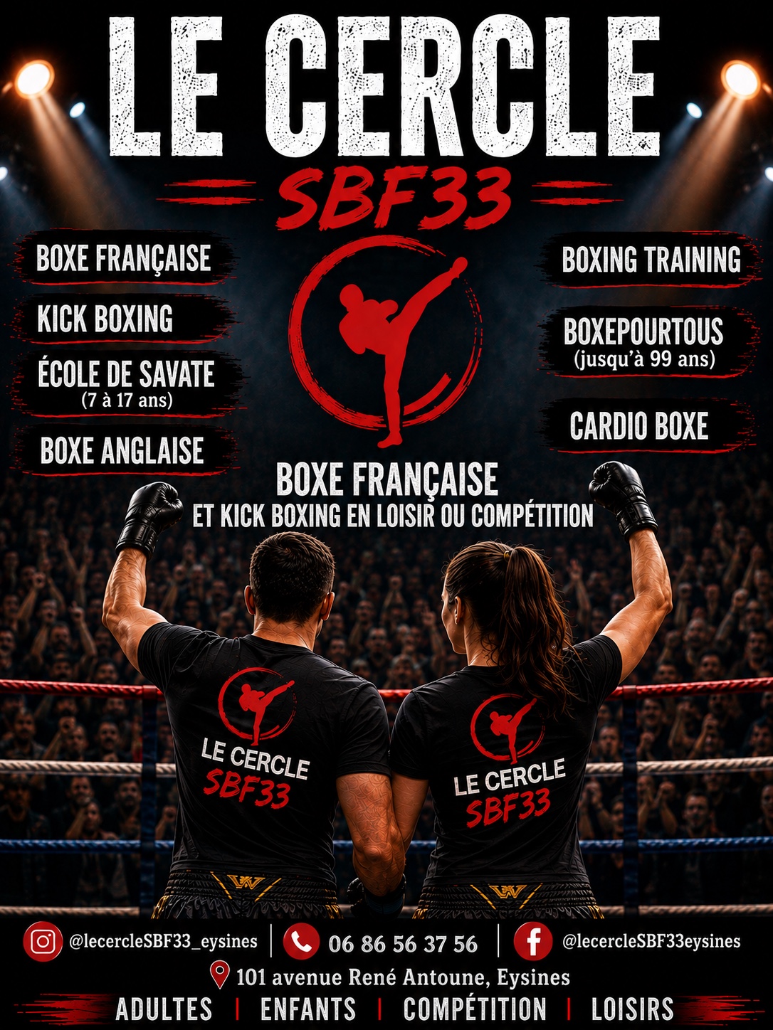 Affiche Le Cercle SBF33 présentant les activités du club